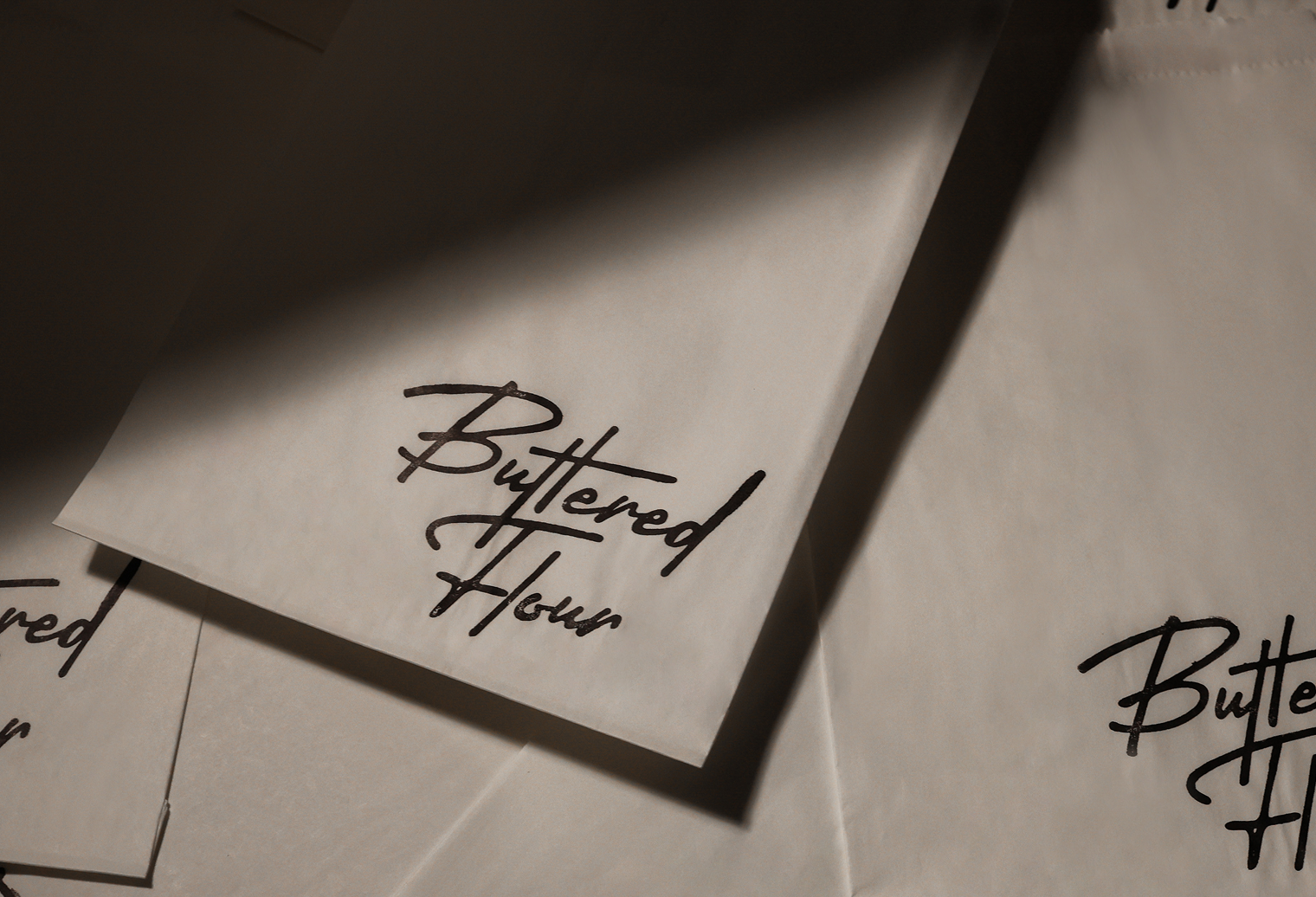 Buttered Flour box with ribbon
